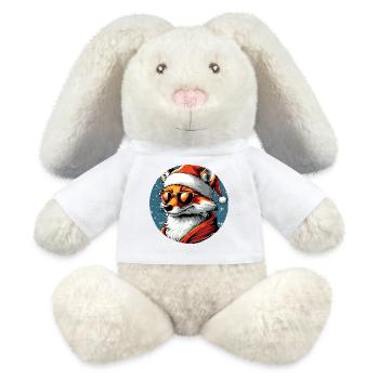 Look Fox Santa avec lunettes de soleil - Lapin en peluche recyclé MiniFeet® Crème - blanc - Devant