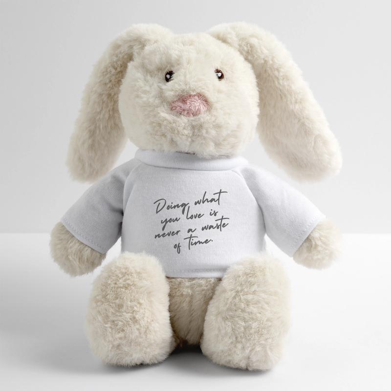 Faites ce que vous aimez – Citation de lettrage à la main Lapin en peluche recyclé MiniFeet® Crème