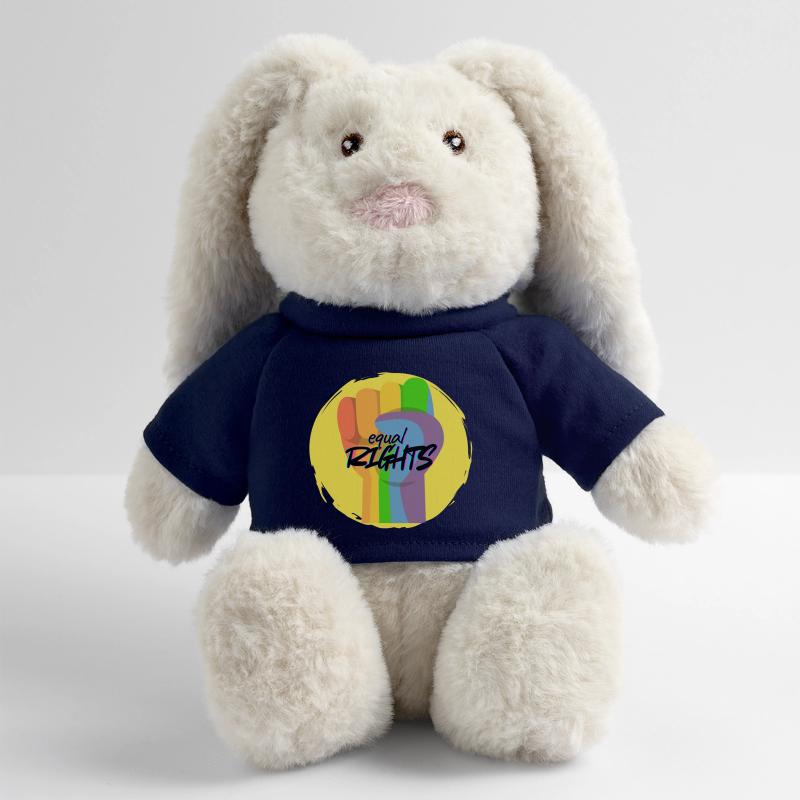 Rainbow Fist Pride Equality MiniFeet® RecycelHase® Bunny Cream