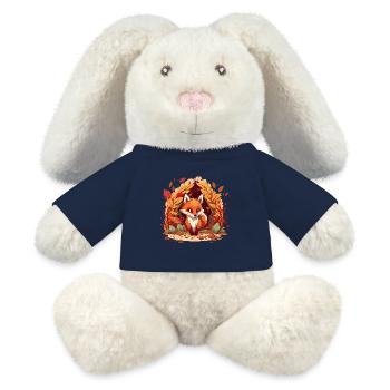 Autumn fox in a circle of leaves - MiniFeet® RecycelHase® Bunny Cream - french navy - Front