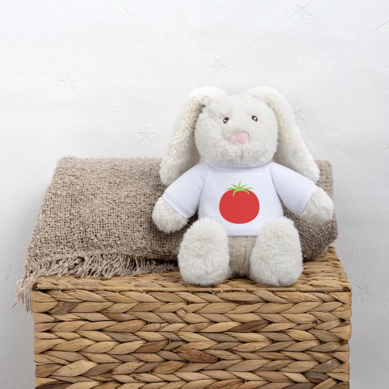 Tomate Lapin en peluche recyclé MiniFeet® Crème