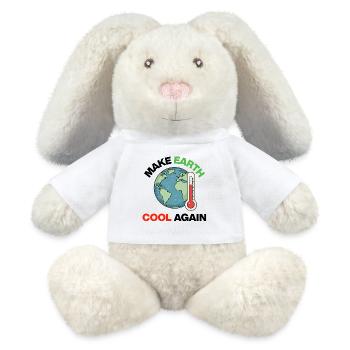 Rendre la Terre Cool à Nouveau – Agir maintenant - Lapin en peluche recyclé MiniFeet® Crème - blanc - Devant