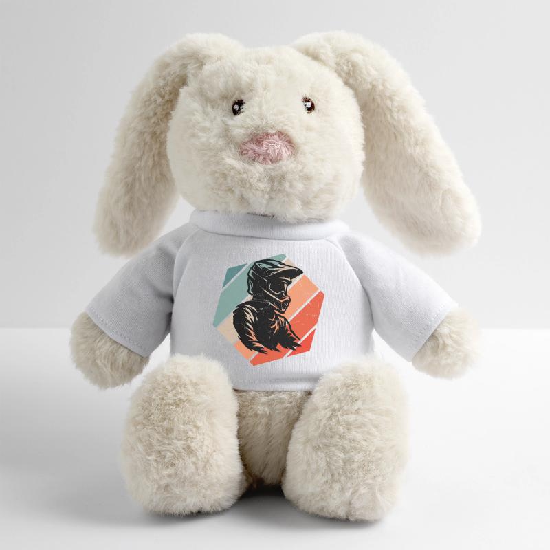 Conception compacte du motocross Lapin en peluche recyclé MiniFeet® Crème
