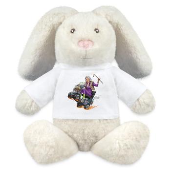 Granny purple on racing mobility scooter - MiniFeet® RecycelHase® Bunny Cream - white - Front