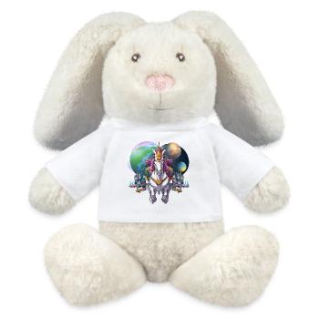Héros Cheval Mech Galactique - Lapin en peluche recyclé MiniFeet® Crème - blanc - Devant