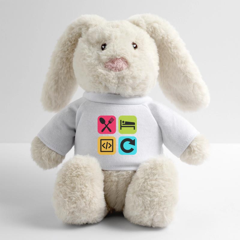 Eat Sleep Code Repeat Funny Quote Dev MiniFeet® RecycelHase® Bunny Cream