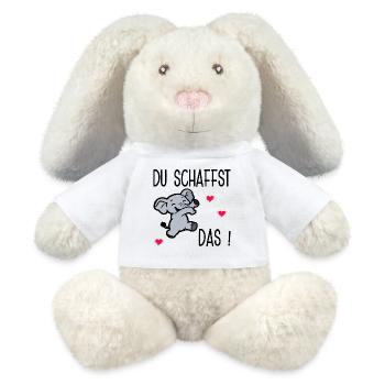 Prüfungen Arbeit - Du schaffst das - MiniFeet® RecycelHase® Creme - Weiß - Vorne