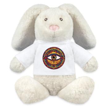 Rainbow Mosaic Eye - MiniFeet® RecycelHase® Bunny Cream - white - Front