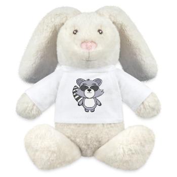 Cute Raccoon Kawaii Trash Panda Cartoon Animal  - MiniFeet® RecycelHase® Bunny Cream - white - Front
