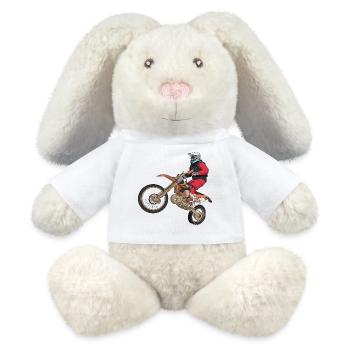 Motard tout-terrain - Lapin en peluche recyclé MiniFeet® Crème - blanc - Devant