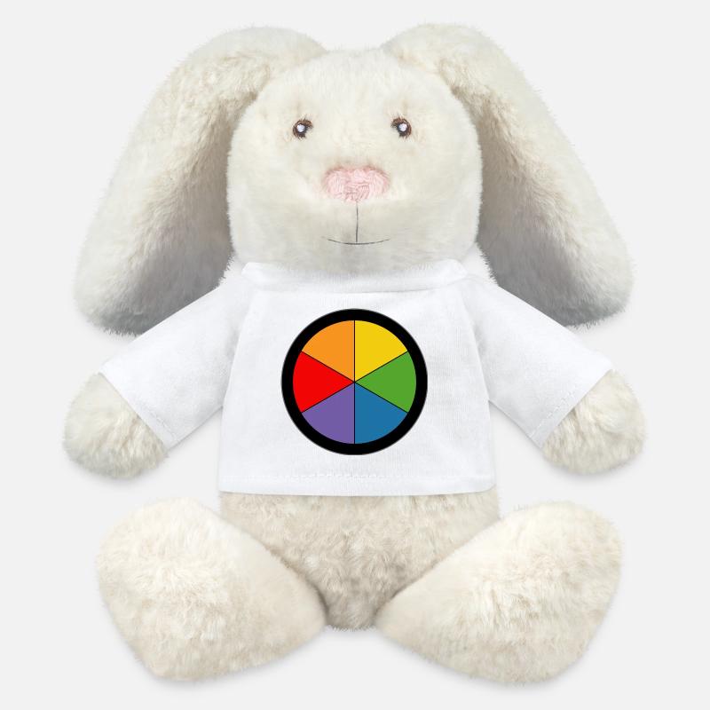 Regenbogen Farbkreis - MiniFeet® RecycelHase® Creme - Weiß