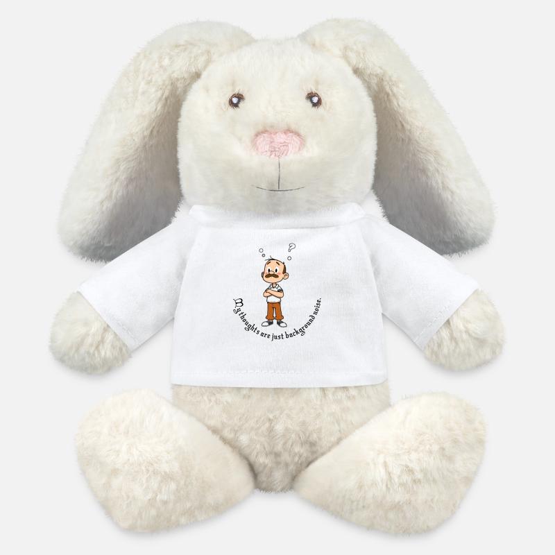 Kumpel mit Schnauzer Cartoon - MiniFeet® RecycelHase® Creme - Weiß