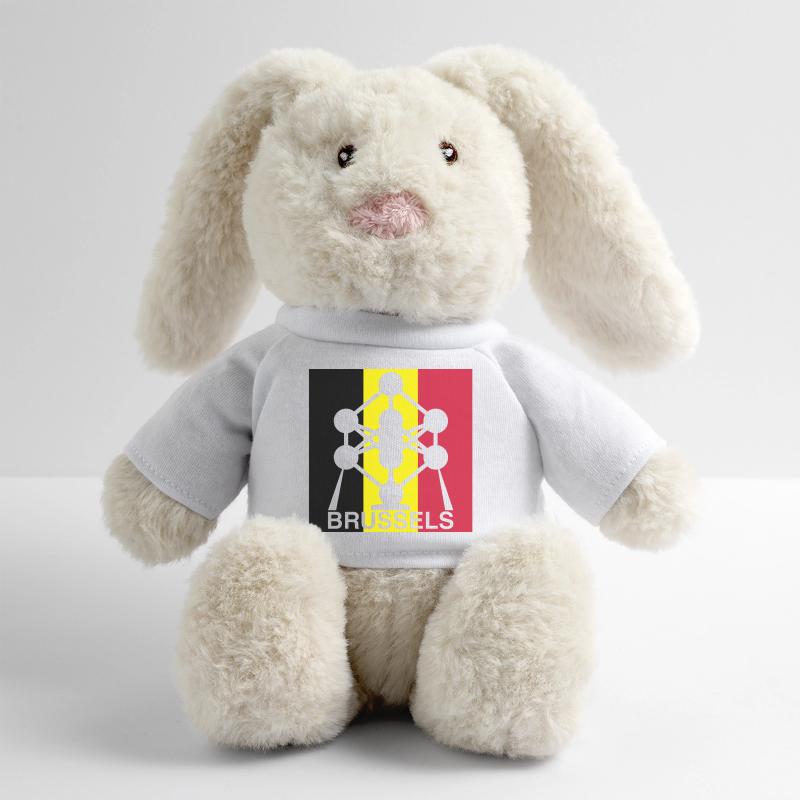 Brussels Atomium – Belgian Flag Square Icon MiniFeet® RecycelHase® Bunny Cream