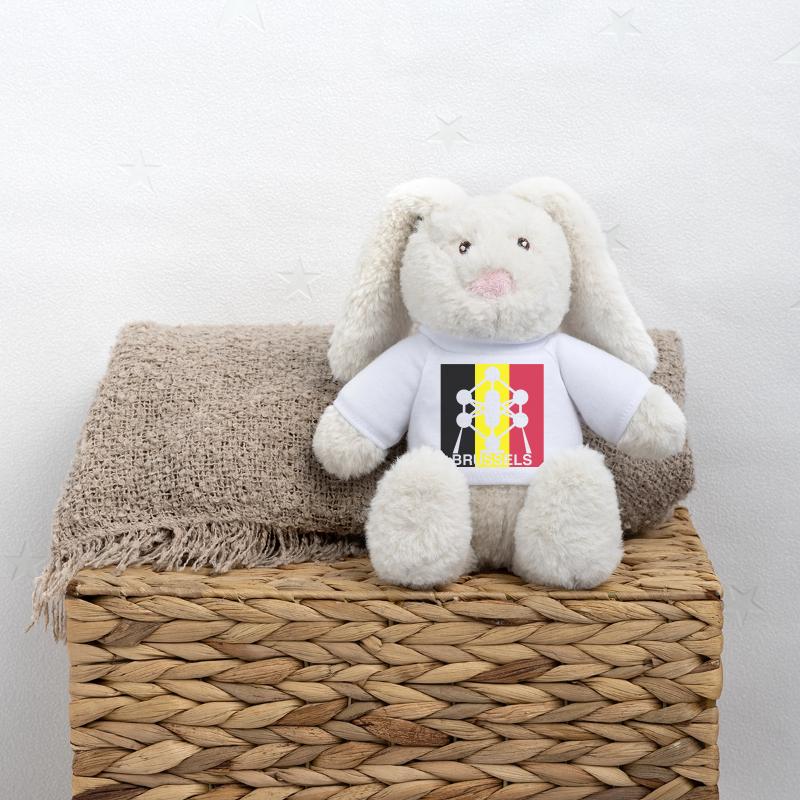 Brussels Atomium – Belgian Flag Square Icon MiniFeet® RecycelHase® Bunny Cream
