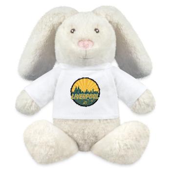 Liverpool Skyline Liver Building Vintage Badge - MiniFeet® RecycelHase® Bunny Cream - white - Front