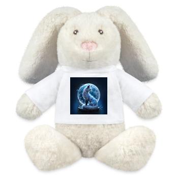 Blauer Edelstein Lunar Fuchs - MiniFeet® RecycelHase® Creme - Weiß - Vorne