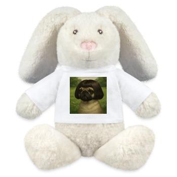 Dog with bobHairstyle in the countryside - MiniFeet® RecycelHase® Bunny Cream - white - Front