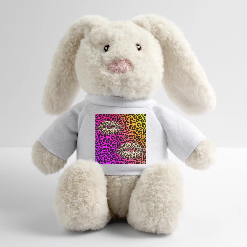 Leopard Lips on Neon Gradient MiniFeet® RecycelHase® Bunny Cream