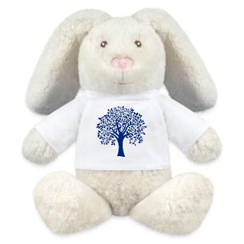 Basis-Blau-Jumbo-Baum-Print-Silhouette - MiniFeet® RecycelHase® Creme - Weiß - Vorne