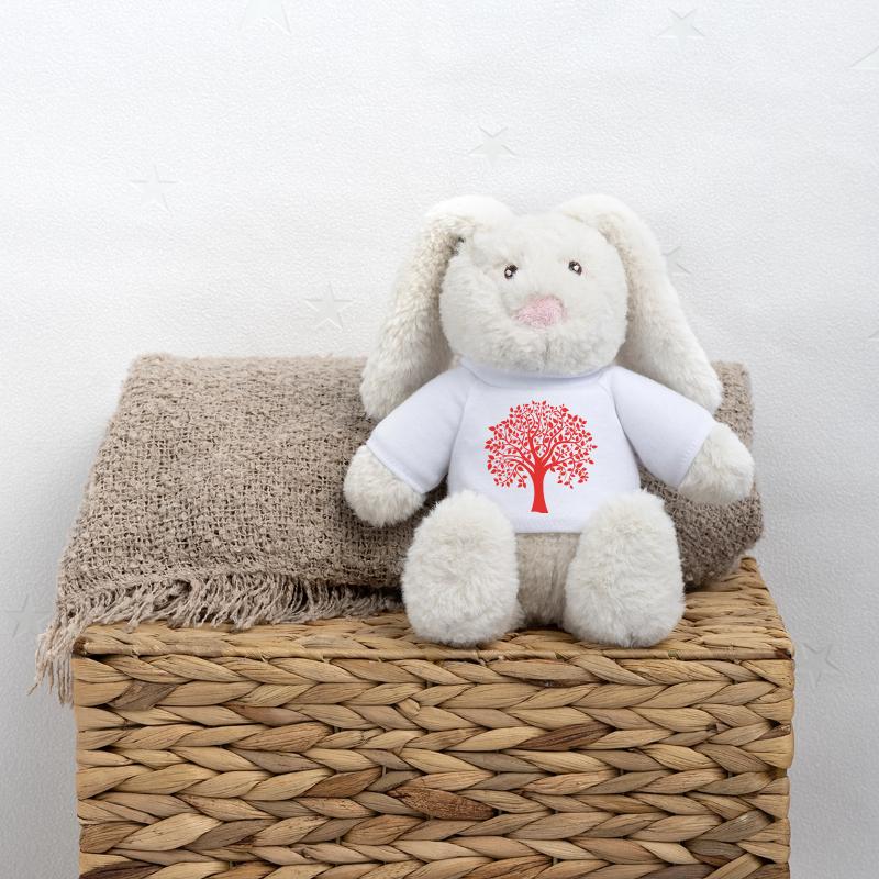 Base Red Jumbo Tree Print Silhouette MiniFeet® RecycelHase® Bunny Cream