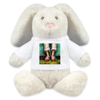 L'énergie en rouge - Lapin en peluche recyclé MiniFeet® Crème - blanc - Devant