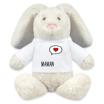Fête des Mères Maman - Lapin en peluche recyclé MiniFeet® Crème - blanc - Devant