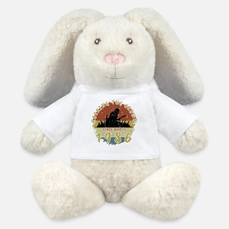 40th Birthday Rocking the crowd GIT 03/1986 - MiniFeet® RecycelHase® Bunny Cream - white
