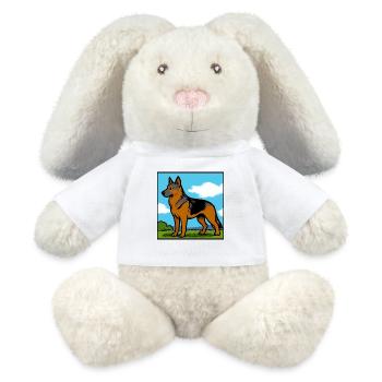 Deutscher Schäferhund Rassehund Geschenk - MiniFeet® RecycelHase® Creme - Weiß - Vorne
