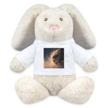 Lion des Nuages – Force Royale - Lapin en peluche recyclé MiniFeet® Crème - blanc - Devant