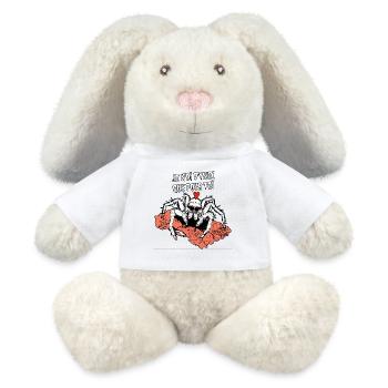 JE N'AI D'YEUX QUE POUR TOI ! (araignée) - Lapin en peluche recyclé MiniFeet® Crème - blanc - Devant