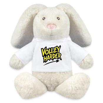 Volley Harder Padel Tennis Power Spruch - MiniFeet® RecycelHase® Creme - Weiß - Vorne