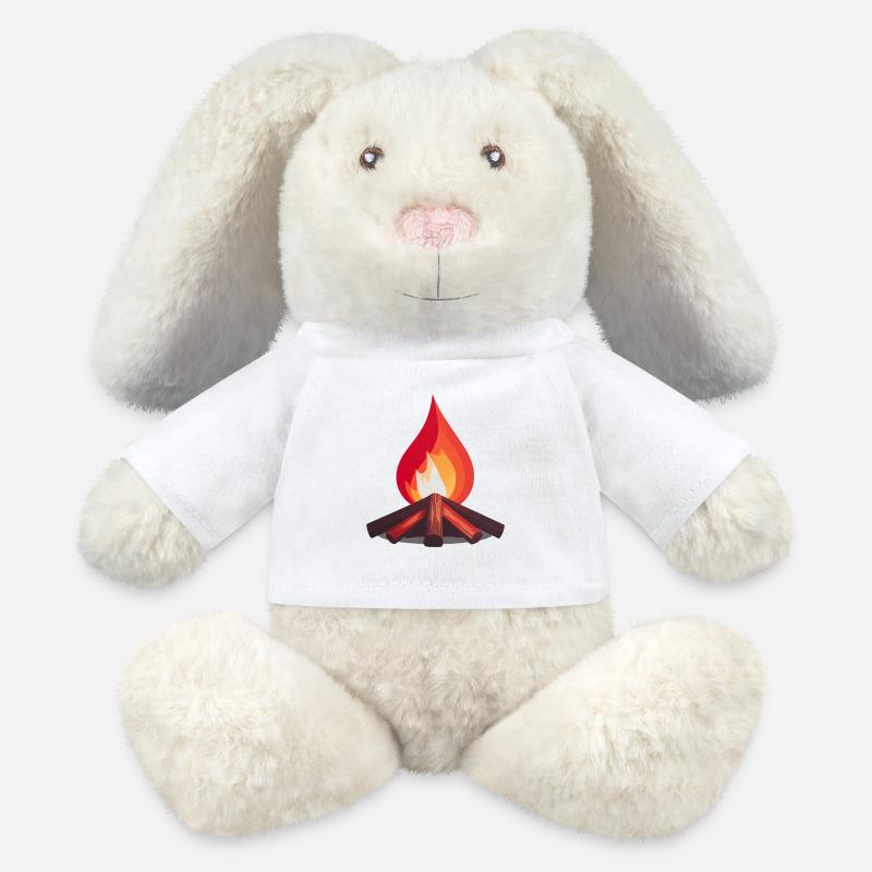 Campfire Flames Illustration - MiniFeet® RecycelHase® Bunny Cream - white