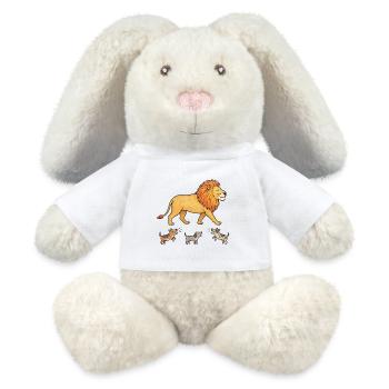 Lion qui ignore les aboiements de chiens - Lapin en peluche recyclé MiniFeet® Crème - blanc - Devant