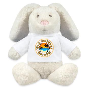 Isla Mujeres Sunset Palm Abzeichen - MiniFeet® RecycelHase® Creme - Weiß - Vorne