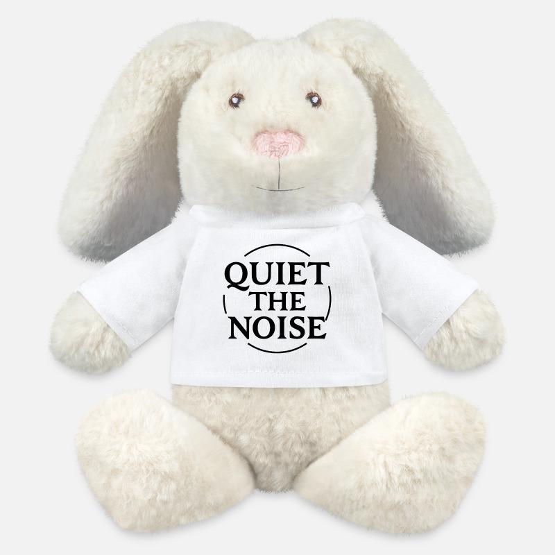 Quiet the Noise Statement in a Circle for Focus - MiniFeet® RecycelHase® Bunny Cream - white