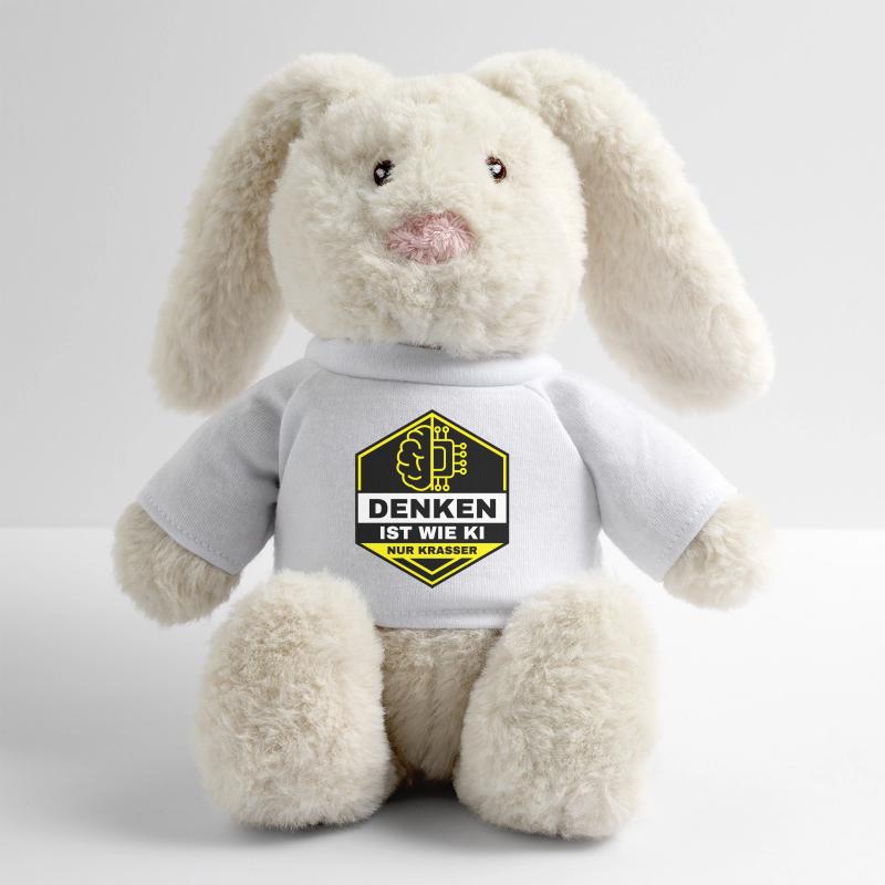 La pensée est comme l’IA – mais plus flagrante Lapin en peluche recyclé MiniFeet® Crème