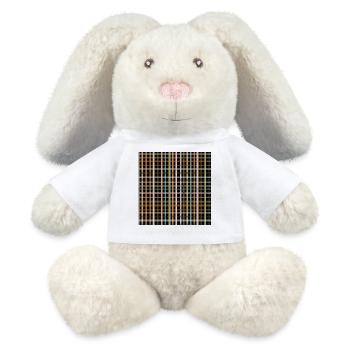 Raster Karo Muster - MiniFeet® RecycelHase® Creme - Weiß - Vorne