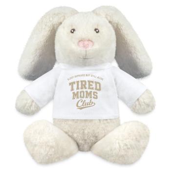 Schlaflos, aber noch am Leben – Club der müden Mütter - MiniFeet® RecycelHase® Creme - Weiß - Vorne