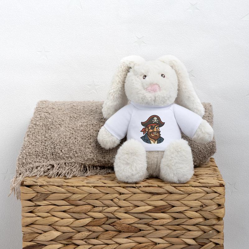 Capitaine pirate Cache-œil Lapin en peluche recyclé MiniFeet® Crème