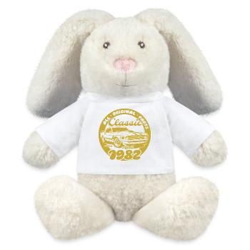 44e anniversaire - Classic Musclecar 04/1982 - Lapin en peluche recyclé MiniFeet® Crème - blanc - Devant
