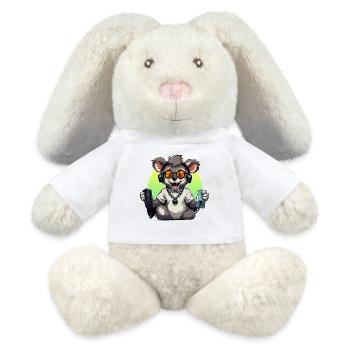 Gamer Koala mit Headset - MiniFeet® RecycelHase® Creme - Weiß - Vorne