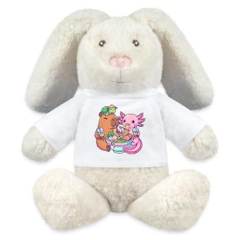 Kawaii Ramen Boba Freunde Capybara Axolotl Schildkröte - MiniFeet® RecycelHase® Creme - Weiß - Vorne
