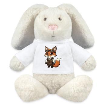 Renard Steampunk Gilet Engrenages Aviateur Mignon - Lapin en peluche recyclé MiniFeet® Crème - blanc - Devant