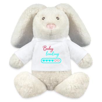 Cœurs néon de chargement de bébé - Lapin en peluche recyclé MiniFeet® Crème - blanc - Devant