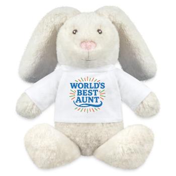 Feier der besten Tante der Welt - MiniFeet® RecycelHase® Creme - Weiß - Vorne