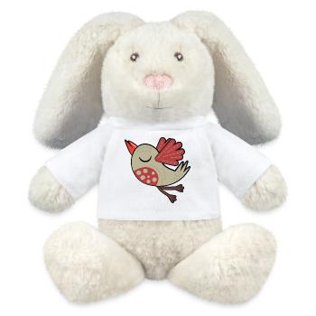 Little Brown Bird - MiniFeet® RecycelHase® Bunny Cream - white - Front