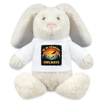 Owl Harmony at Sunset - MiniFeet® RecycelHase® Bunny Cream - white - Front