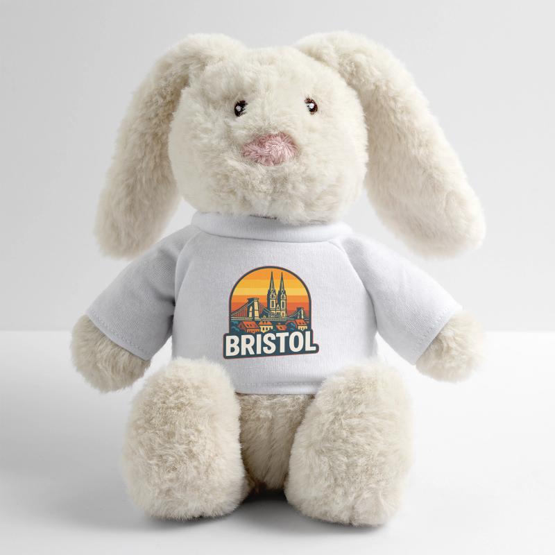 Conception du pont suspendu rétro Bristol Sunset Lapin en peluche recyclé MiniFeet® Crème