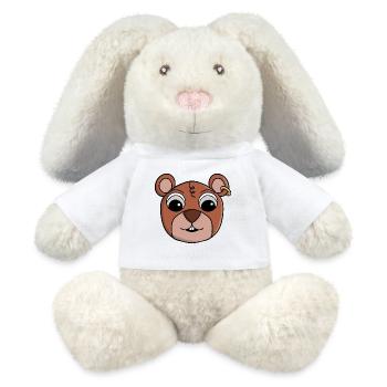 Cheerful Cheeky Animal Face - MiniFeet® RecycelHase® Bunny Cream - white - Front