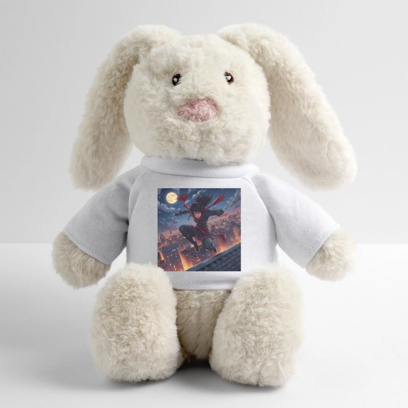Moonlit night jump over rooftops MiniFeet® RecycelHase® Bunny Cream